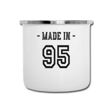 Geschenk Freundin Geburtstag Emaille Tasse - Made in 95 Geschenk Geburtsjahr 1995 Geburtstag