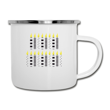 Geschenk Freundin Geburtstag Emaille Tasse - Kerzen 18. Geburtstag Sohn Tochter Freund Freundin