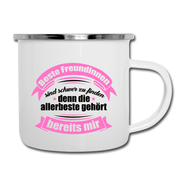 Geschenk Freundin Geburtstag Emaille Tasse - Glück ist eine beste Freundin wie dich zu haben