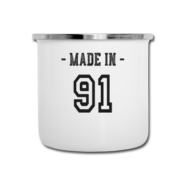 Geschenk Freundin Geburtstag Emaille Tasse - Made in 91 Geschenk Geburtsjahr 1991 Geburtstag
