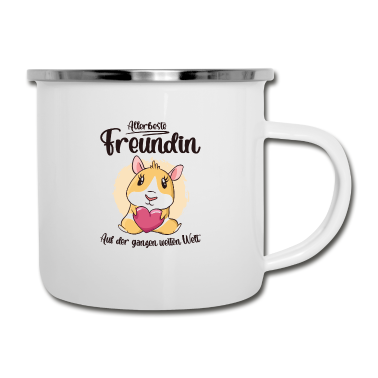 Geschenk Freundin Geburtstag Emaille Tasse - Allerbeste Freundin Meerschweinchen