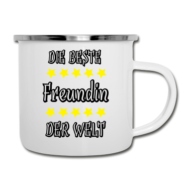 Geschenk Freundin Geburtstag Emaille Tasse - Die beste Freundin der Welt