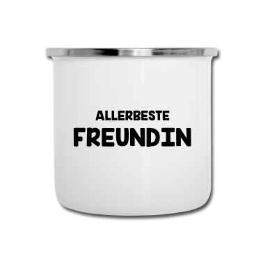 Geschenk Freundin Geburtstag Emaille Tasse - Freundin Allerbeste Freundschaft Geschenkidee