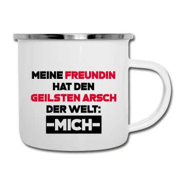 Geschenk Freundin Geburtstag Emaille Tasse - Freundin Spruch Geschenk