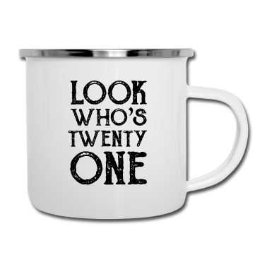 Geschenk Freundin Geburtstag Emaille Tasse - 21 JAHRE ALT 21 Geburtstag Beste Freundin Retro