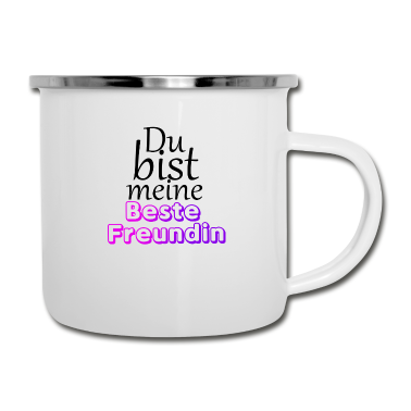 Geschenk Freundin Geburtstag Emaille Tasse - Du bist meine Beste Freundin