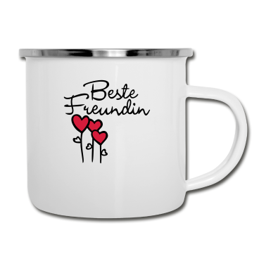 Geschenk Freundin Geburtstag Emaille Tasse - BESTE FREUNDIN mit Herz