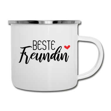 Geschenk Freundin Geburtstag Emaille Tasse - Beste Freundin