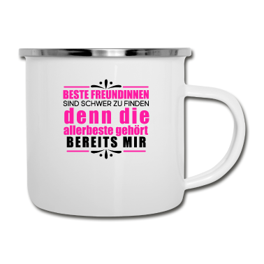 Geschenk Freundin Geburtstag Emaille Tasse - Beste Freundin