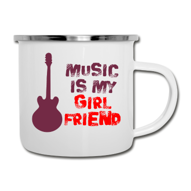 Geschenk Freundin Geburtstag Emaille Tasse - Musik ist meine Freundin