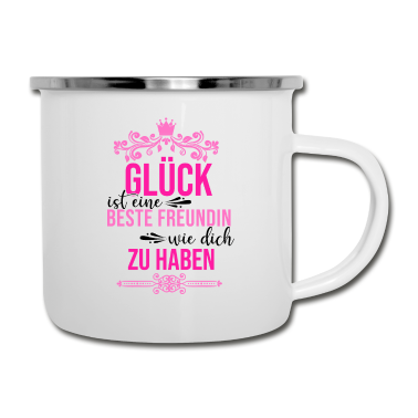 Geschenk Freundin Geburtstag Emaille Tasse - Beste Freundin