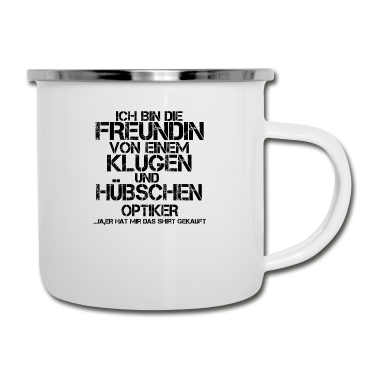 Geschenk Freundin Geburtstag Emaille Tasse - freundin von einem huebschen geschenk OPTIKER