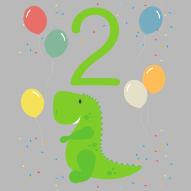 Motiv 2. Geburtstag Kindergeburtstag 2 Jahre Dinosaurier