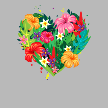 Motiv Hawaii Herz tropische Blumen Freundin Geschenk