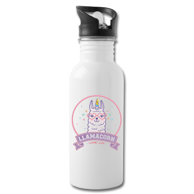 Geschenk Freundin Geburtstag Trinkflasche - Llamacorn Lama Einhorn Alpaka pink