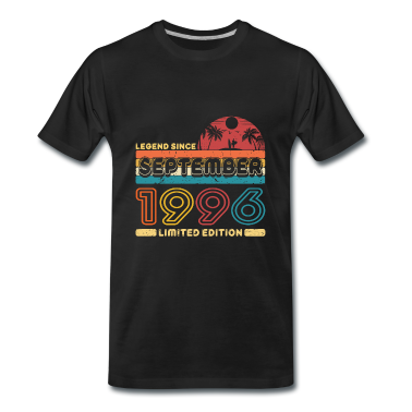 Geschenk für Ehemann T-Shirt - Geburtstag 1996 September Retro Legend Since Palme