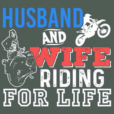 Motiv Ehemann und Frau reiten für das Leben