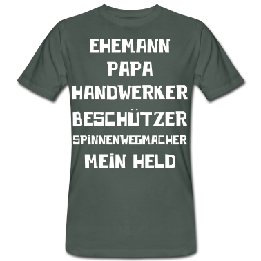 Geschenk für Ehemann T-Shirt - Ehemann Papa Handwerker Spinnenwegmacher Mein Held