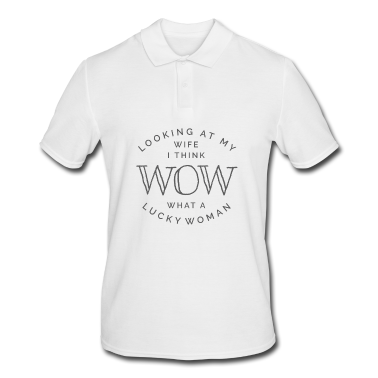 Geschenk für Ehemann Poloshirt - Frau Lucky Woman Geschenk für Ehemann Vater von