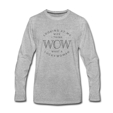 Geschenk für Ehemann Langarmshirt - Frau Lucky Woman Geschenk für Ehemann Vater von