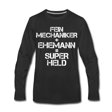 Geschenk für Ehemann Langarmshirt - Feinmechaniker Ehemann Superheld Geschenk