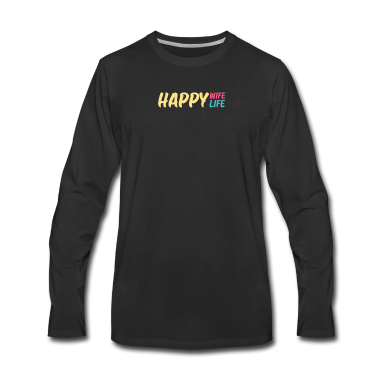 Geschenk für Ehemann Langarmshirt - Happy Wife Life Partnerdesign für Ehemänner