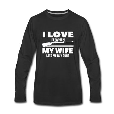 Geschenk für Ehemann Langarmshirt - Lustiger Ehemann Waffenliebhaber Geschenkidee