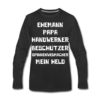 Geschenk für Ehemann Langarmshirt - Ehemann Papa Handwerker Spinnenwegmacher Mein Held