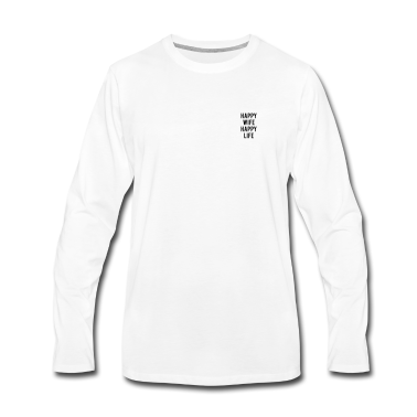Geschenk für Ehemann Langarmshirt - happy wife happy life – für Ehemann / Ehefrau