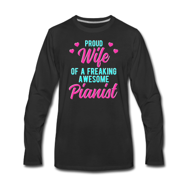 Geschenk für Ehemann Langarmshirt - Lustiger Pianist Ehemann Phrase Geschenk für