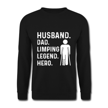 Geschenk für Ehemann Pullover - Gipsbein Spruch für deinen Ehemann mit einem