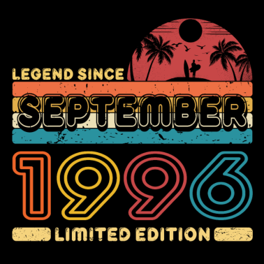 Motiv Geburtstag 1996 September Retro Legend Since Palme