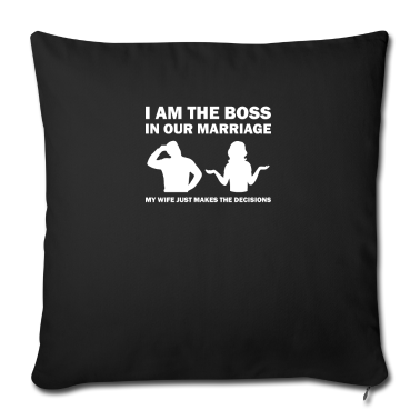 Geschenk für Ehemann Kissenbezug - Chef in der Ehe lustige Frau Design für Ehemann