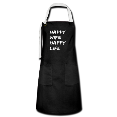 Geschenk für Ehemann Schürze - Happy Wife Happy Life Geschenk für gute Ehemänner