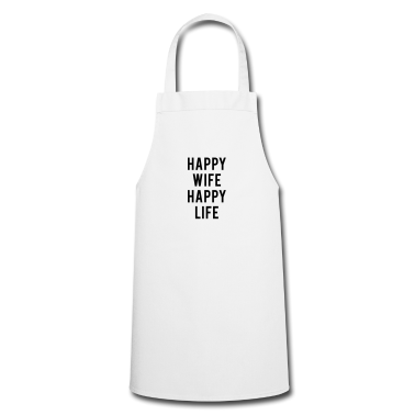 Geschenk für Ehemann Schürze - happy wife happy life – für Ehemann / Ehefrau