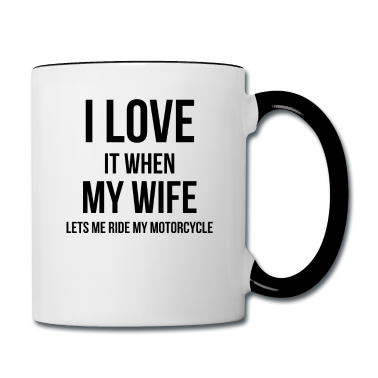 Geschenk für Ehemann Tasse - Ich liebe meine Frau Lustiges MotorradGeschenk für Ehemann