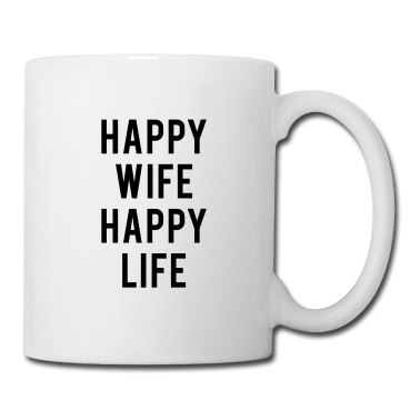 Geschenk für Ehemann Tasse - happy wife happy life – für Ehemann / Ehefrau