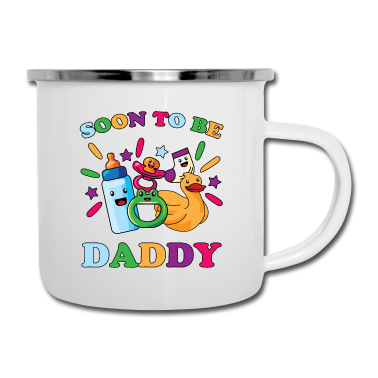 Geschenk für Ehemann Emaille Tasse - Baby Vater Schwangerschaft Spruch Papa Geschenk