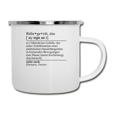 Geschenk für Ehemann Emaille Tasse - Rührgerät Definition für Ehemänner und Bäcker