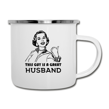 Geschenk für Ehemann Emaille Tasse - Großartiger Ehemann. Familienmotivation
