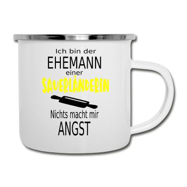 Geschenk für Ehemann Emaille Tasse - Geschenk für Ehemänner einer Sauerländerin