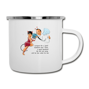 Geschenk für Ehemann Emaille Tasse - Ich habe für einen guten Ehemann gebetet