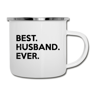 Geschenk für Ehemann Emaille Tasse - Bester Ehemann aller Zeiten. Geschenke für Super-Mann. Partner.