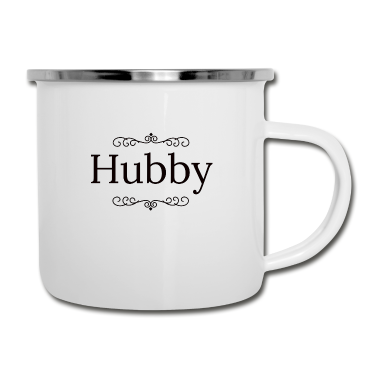Geschenk für Ehemann Emaille Tasse - Ehemann, elegantes Schreiben für den Bräutigam