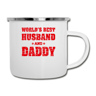 Geschenk für Ehemann Emaille Tasse - Ehemann Vatertagsgeschenk Großer Vater Ehemann