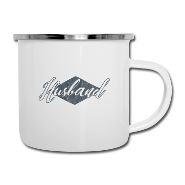 Geschenk für Ehemann Emaille Tasse - Shirt mit Spruch für besten Ehemann als Geschenk