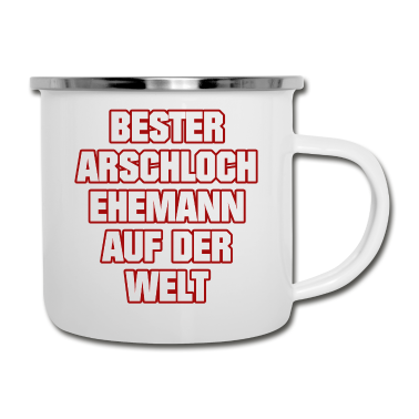 Geschenk für Ehemann Emaille Tasse - BESTER ARSCHLOCH EHEMANN AUF DER WELT MÄNNER