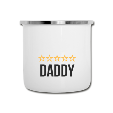 Geschenk für Ehemann Emaille Tasse - Weltbester Ehemann und Fünf-Sterne-Papa