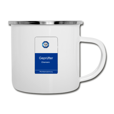 Geschenk für Ehemann Emaille Tasse - Geprüfter Ehemann