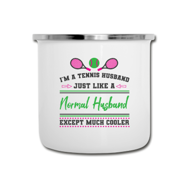Geschenk für Ehemann Emaille Tasse - Tennis Ehemann